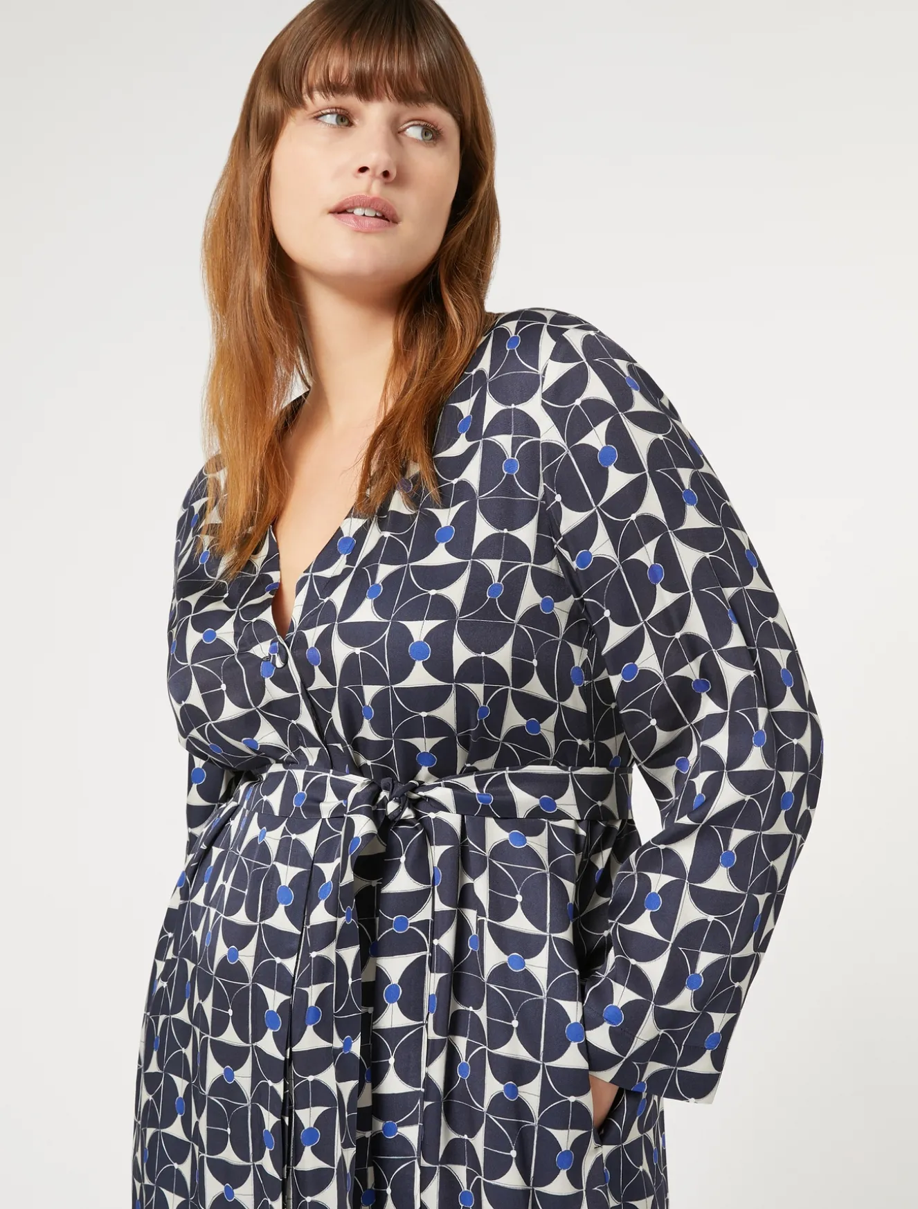 New Marina Rinaldi Abito chemisier in twill BLUMARINO