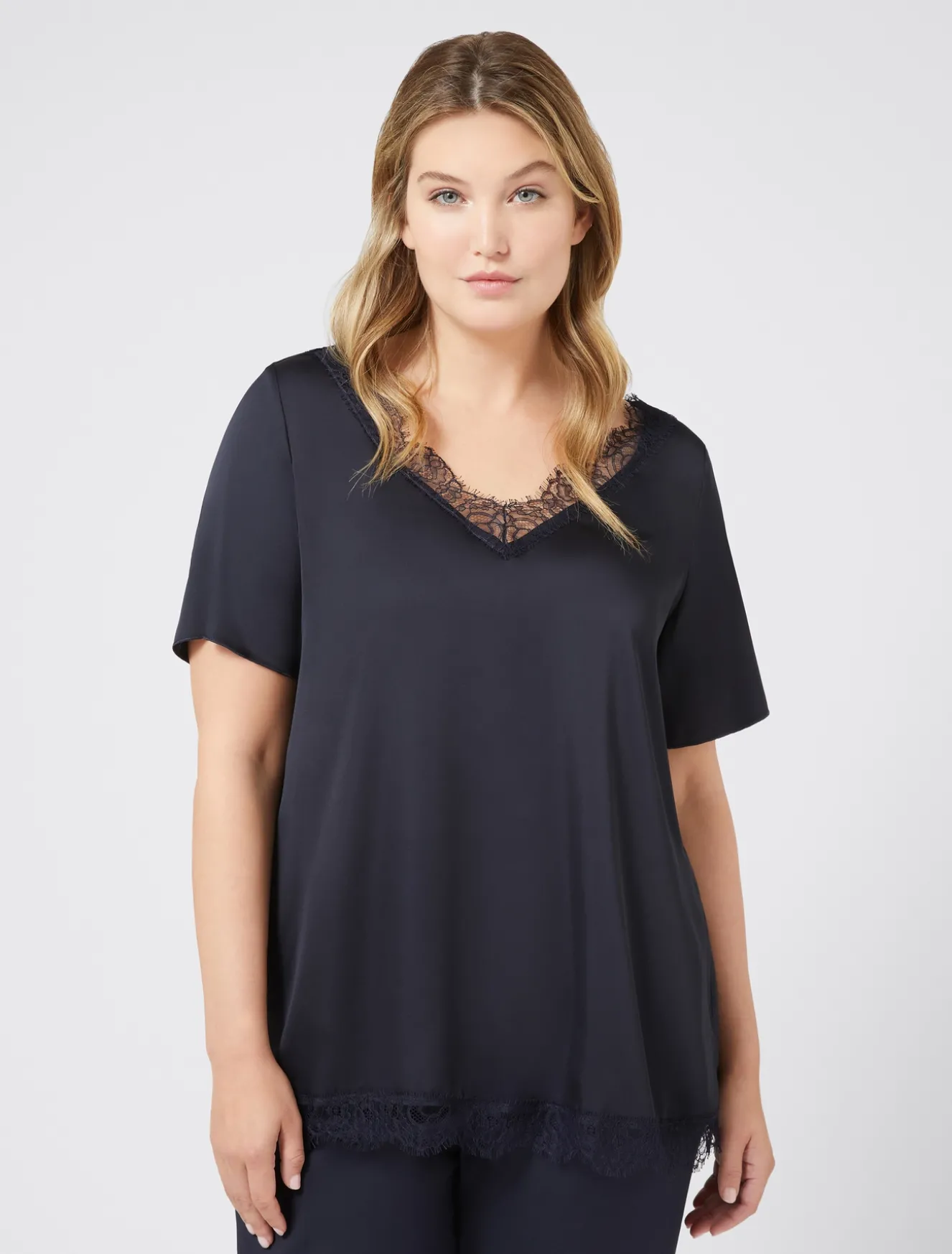 Best Sale Marina Rinaldi Blusa con dettagli in pizzo BLUMARINO