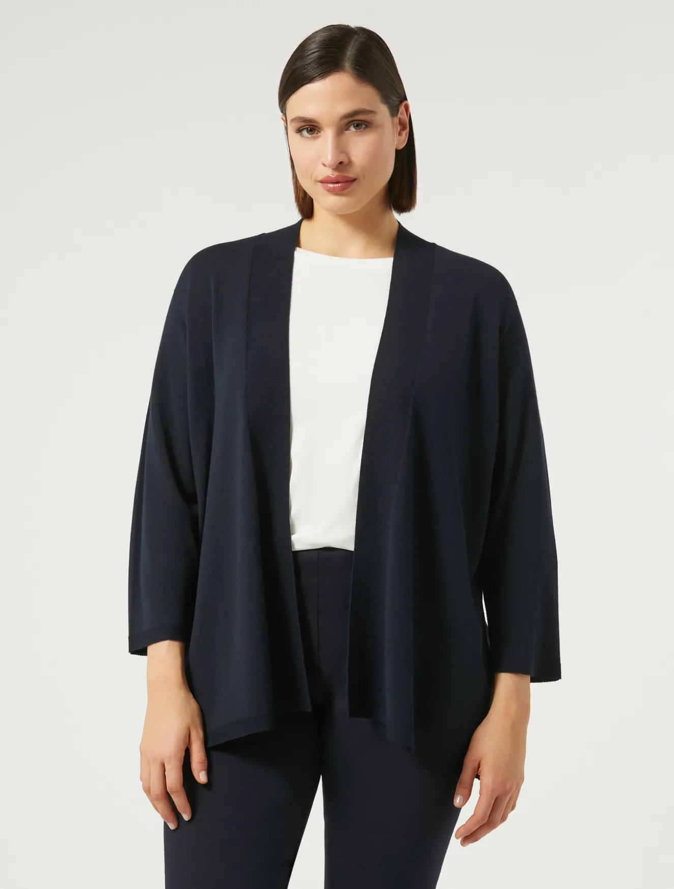Hot Marina Rinaldi Cardigan in viscosa stretch crêpe BLUMARINO