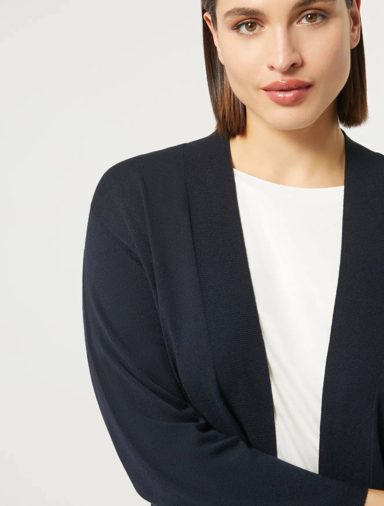 Hot Marina Rinaldi Cardigan in viscosa stretch crêpe BLUMARINO