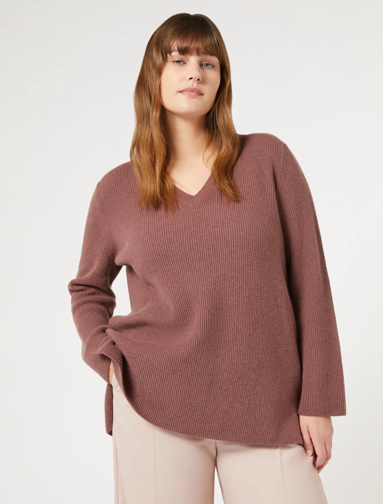Online Marina Rinaldi Maglia in lana e cachemire RUGGINE