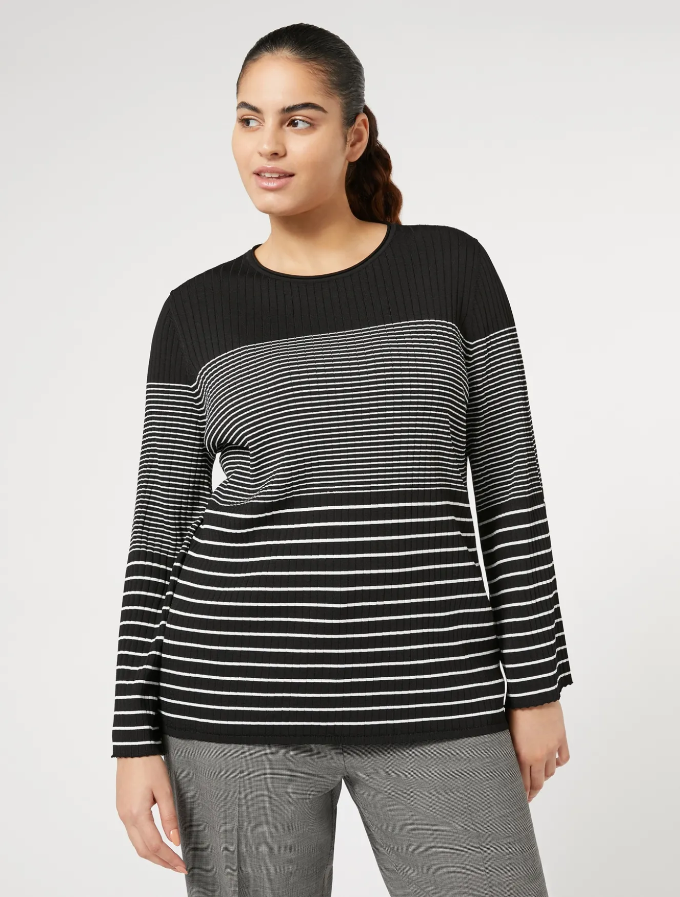New Marina Rinaldi Maglia in viscosa stretch NEROBIANCO