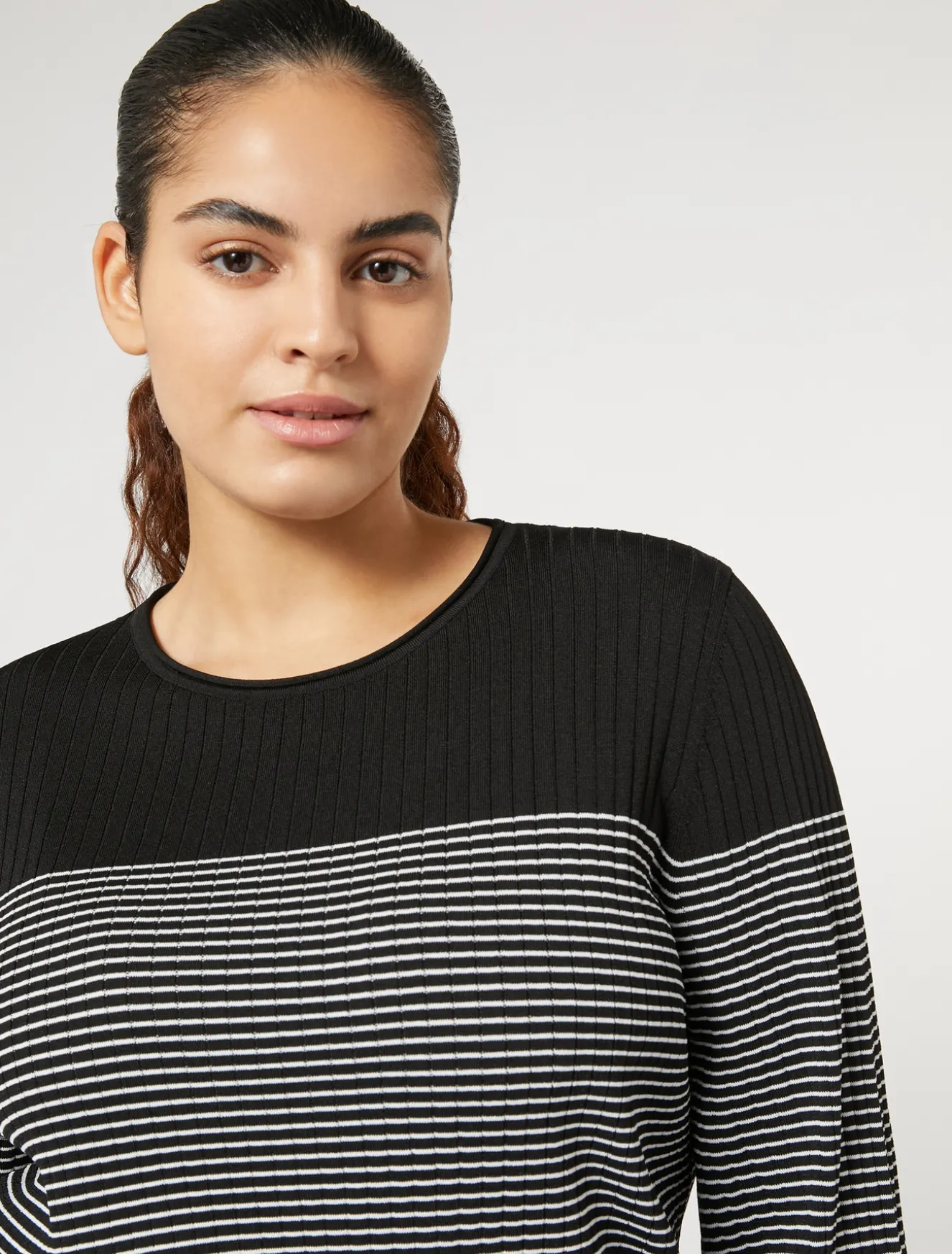 New Marina Rinaldi Maglia in viscosa stretch NEROBIANCO